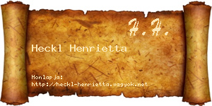 Heckl Henrietta névjegykártya